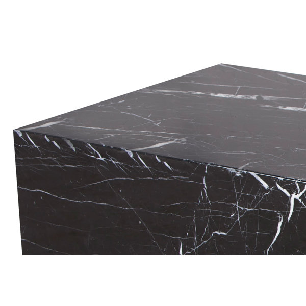 BETACH Genuine Marble Block Coffee Table Black Marble & Reviews Wayfair